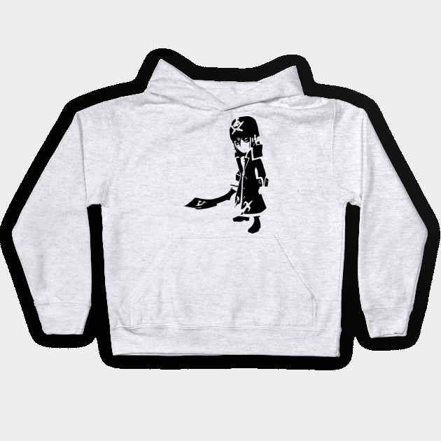 Pirate Captain minimal silhouette white Kids Hoodie by WannabeArtworks